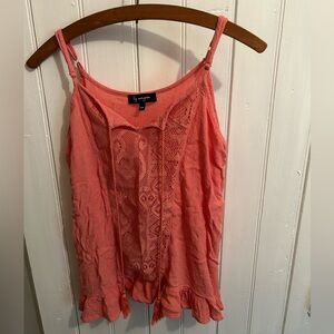 (3/$20) Lily Morgan medium Coral Lace tank Top blouse